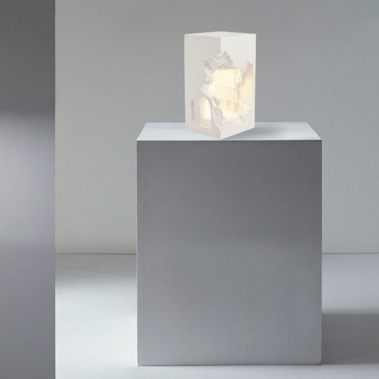 Rectangular Plaster Recessed Living Wall Lamp