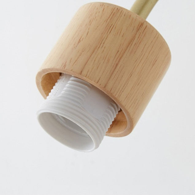 Round Solid Wood Striped Wall Lamp