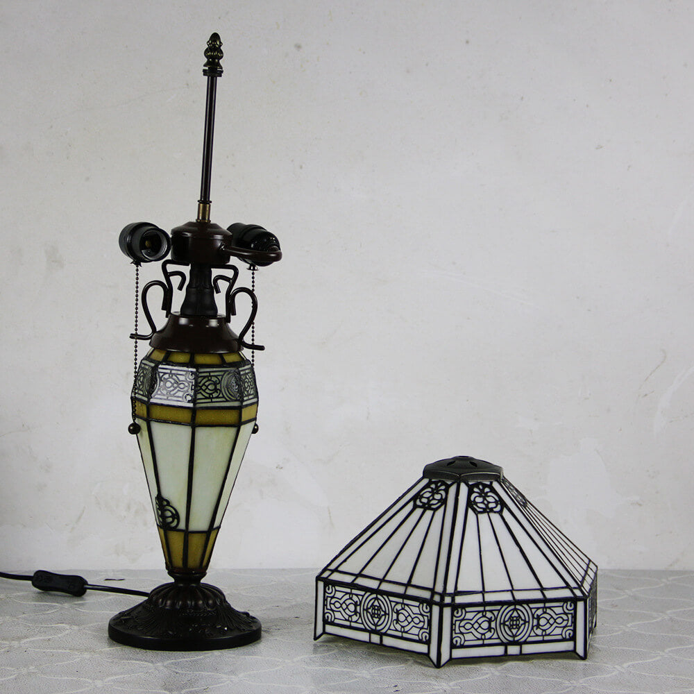 Glass Iron 2-Light Table Lamp