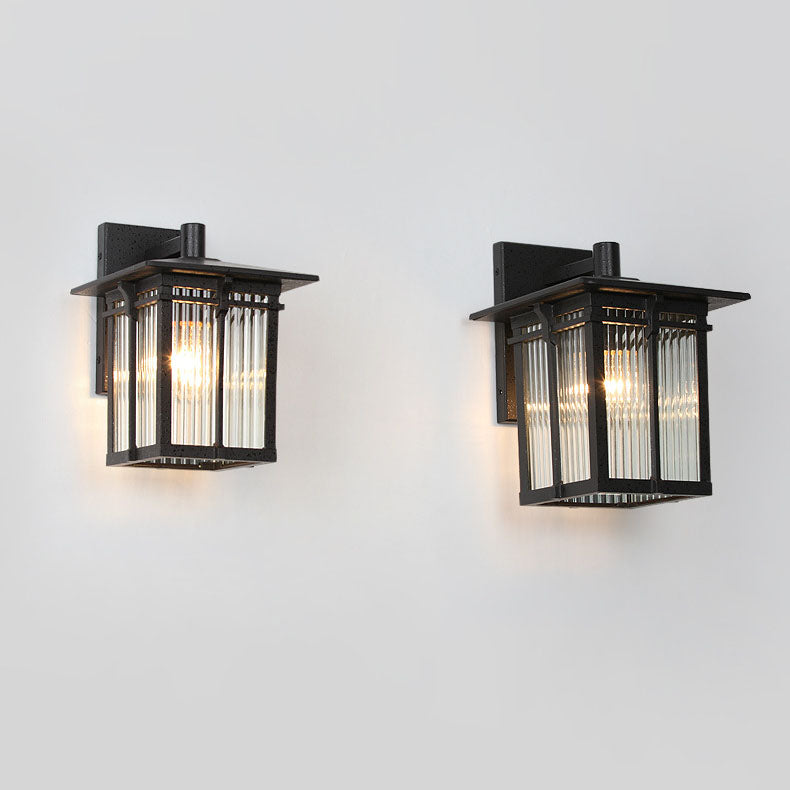 Aluminum Rectangular Frame Ribbed Outdoor Light