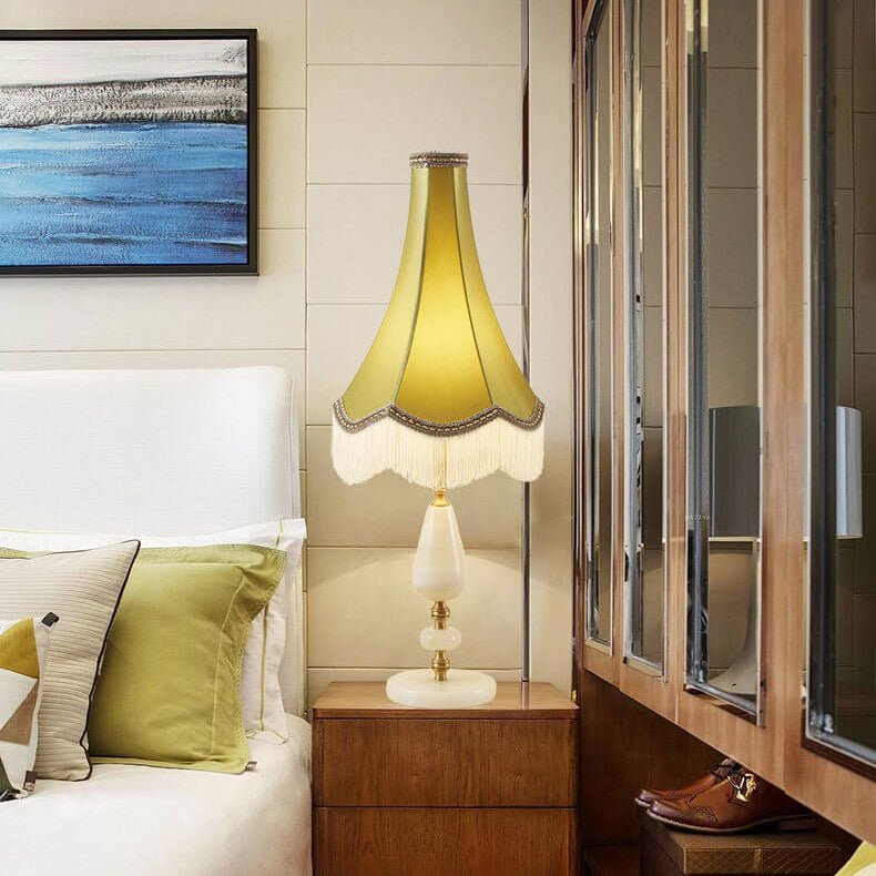 Fabric Fringed Horn Table Lamp