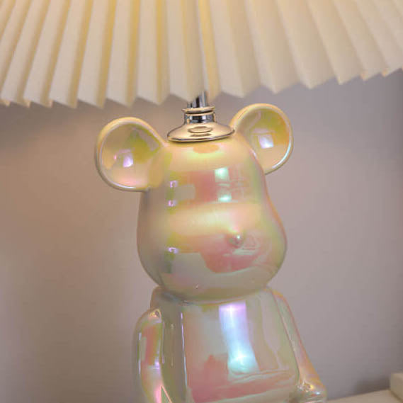Bear Ceramic Fabric Bedroom Table Lamp