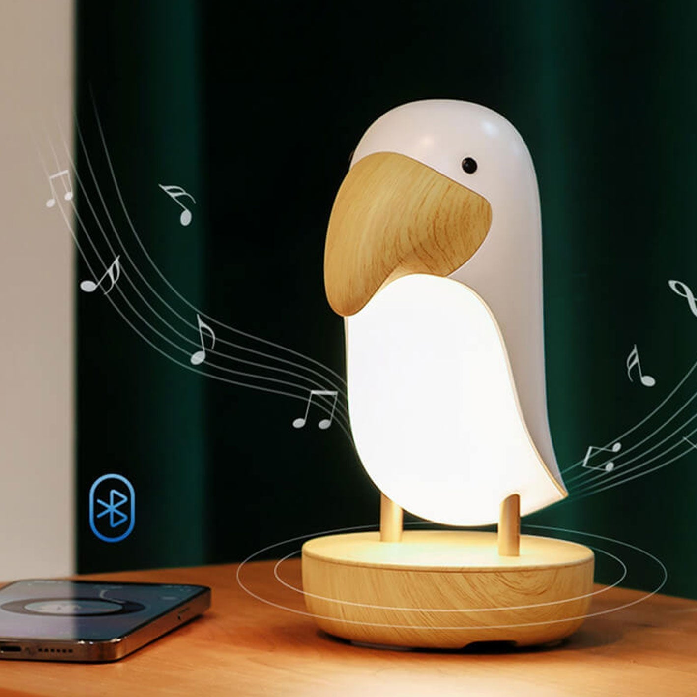 Bird Rechargeable Bluetooth Night Table Lamp