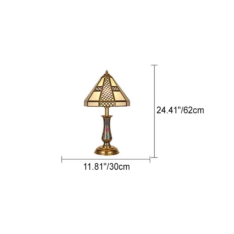 Glass Copper Bedroom Table Lamp