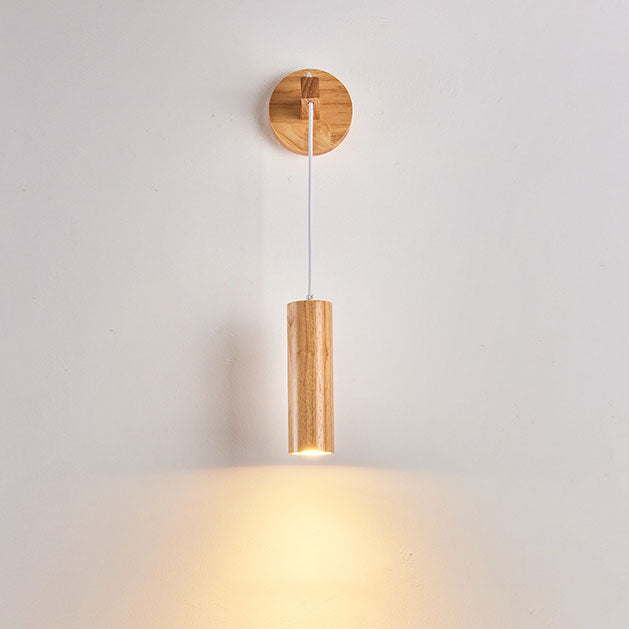 Long Strip Rubber Wood Wall Lamp
