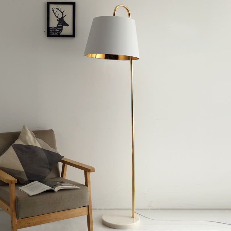 Solid Color Fabric Marble Floor Lamp