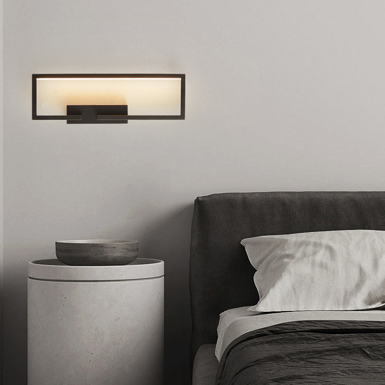 All Copper Rectangular Geometric Wall Lamp