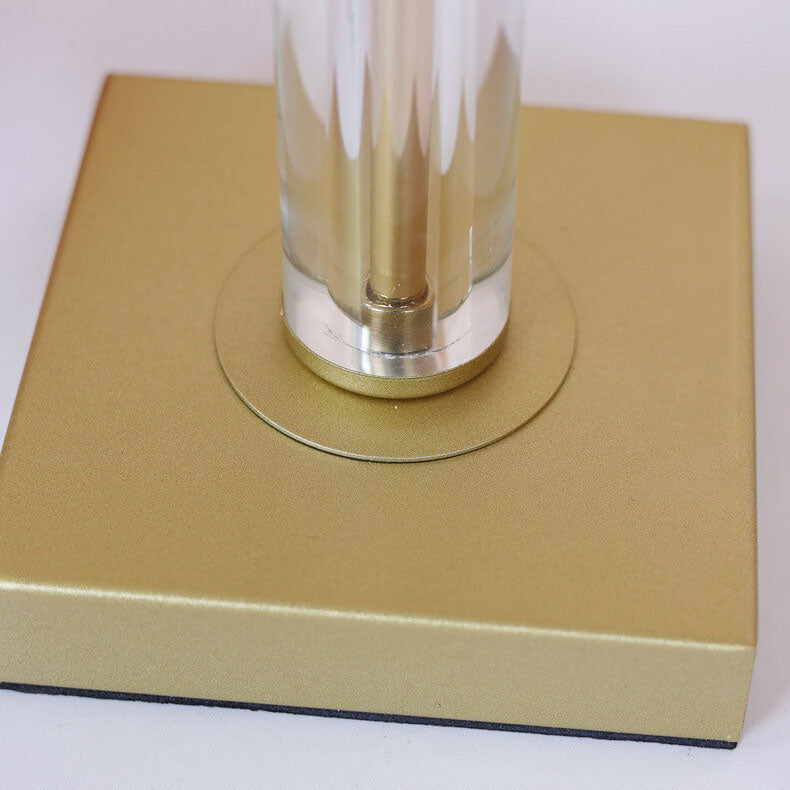 Cone Pleated Fabric Crystal Table Lamp