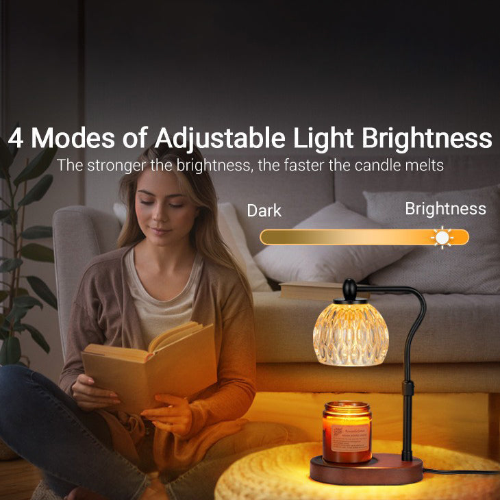 Round Glass Wood Aroma Table Lamp