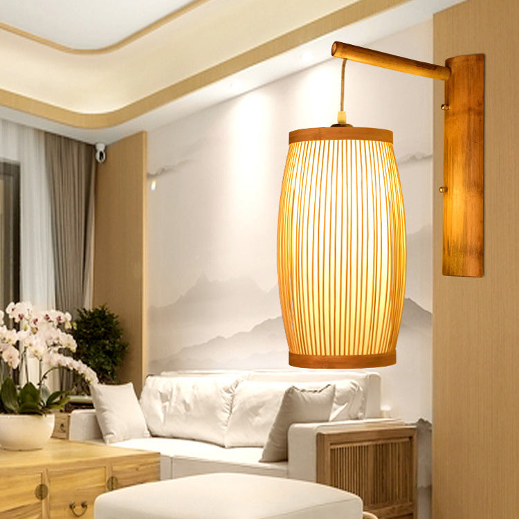 Cubic Bamboo Living Room Wall Lamp
