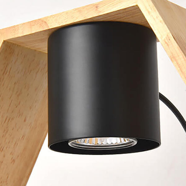 Wood Hexagonal Melting Wax Table Lamp