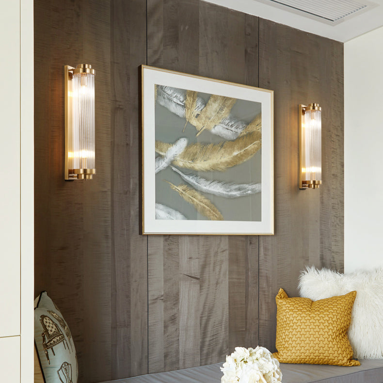 Iron Glass Cylinder Living 2-Light Wall Lamp