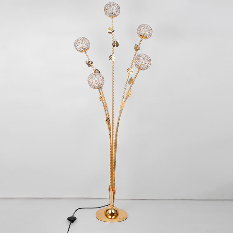 Modern Luxury Leaf Flower 5-Light Floor Lamp