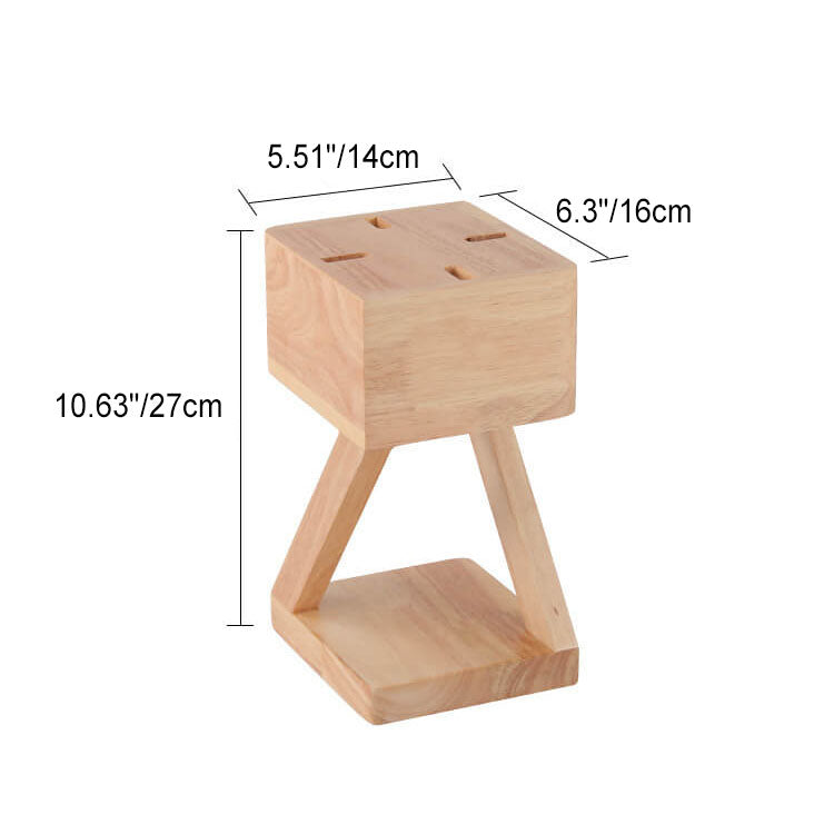 Solid Wood Geometric Hollow Table Lamp