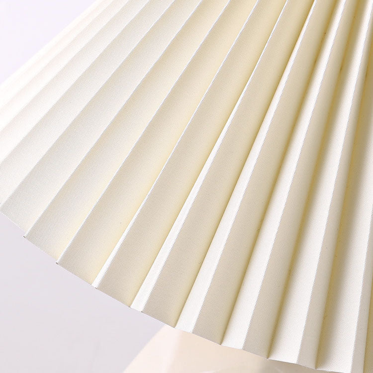 Pleated Fabric Imitation Stone Table Lamp