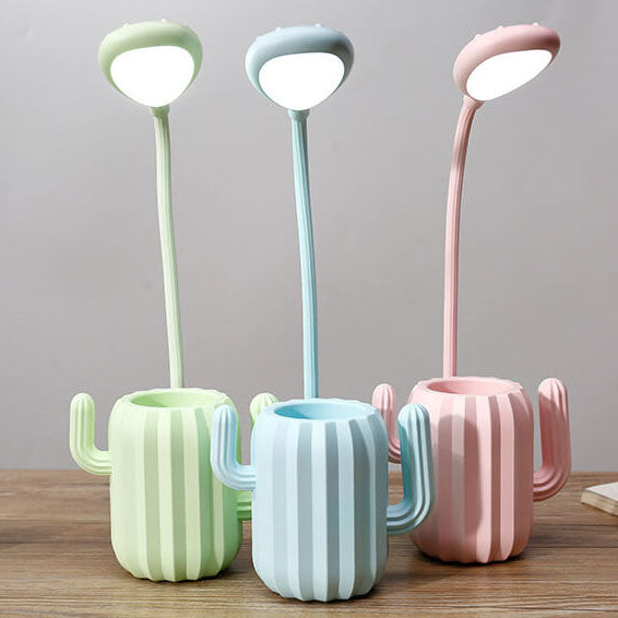 Children's Plastic Cactus Pencil Table Lamp