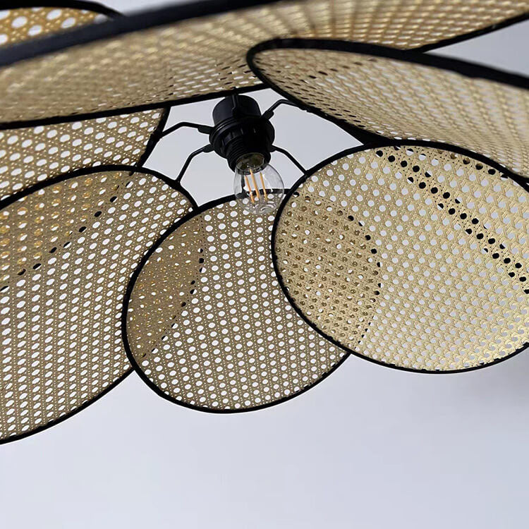 Rattan Flower Shape Living Floor Lamp