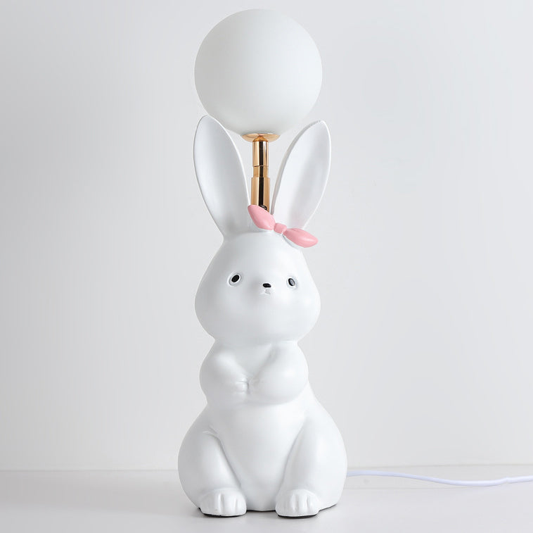 Rabbit Feather Orb Metal Table Lamp