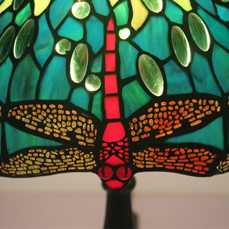Stained Glass Animal Dragonfly Table Lamp