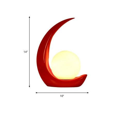 Crescent Night Resin Table Lamp