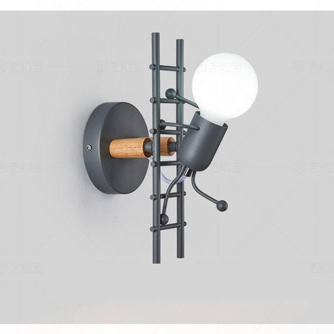 Wrought Iron Stair Climbing Wall Lamp