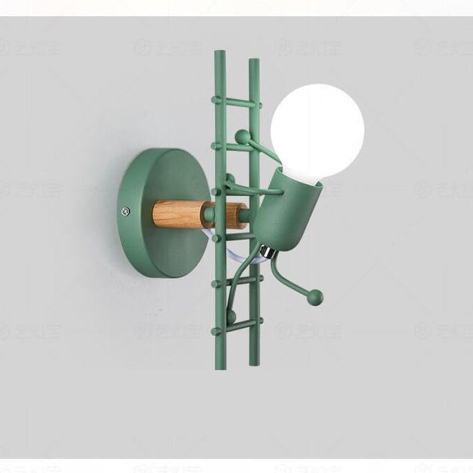 Wrought Iron Stair Climbing Wall Lamp