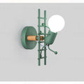 Wrought Iron Stair Climbing Wall Lamp