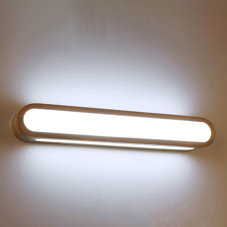 Solid Wood Long Bar Wall Lamp
