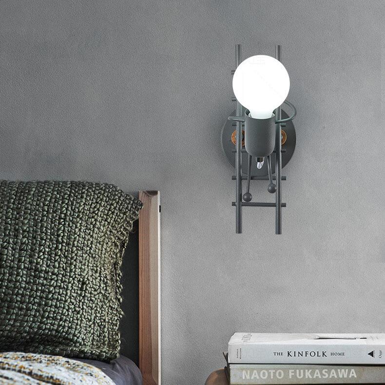 Wrought Iron Stair Climbing Wall Lamp