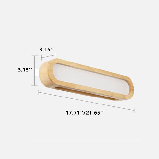 Solid Wood Long Bar Wall Lamp