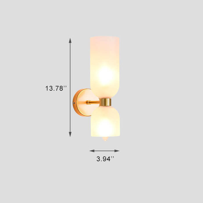 Cylindrical Glass 2-Light Wall Lamp