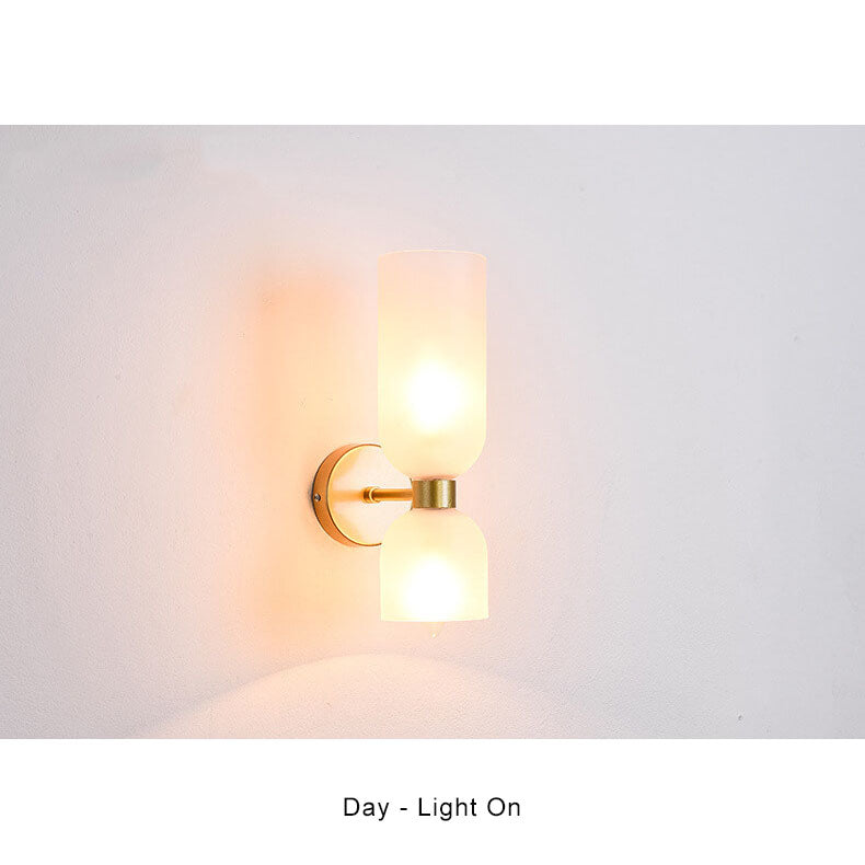 Cylindrical Glass 2-Light Wall Lamp