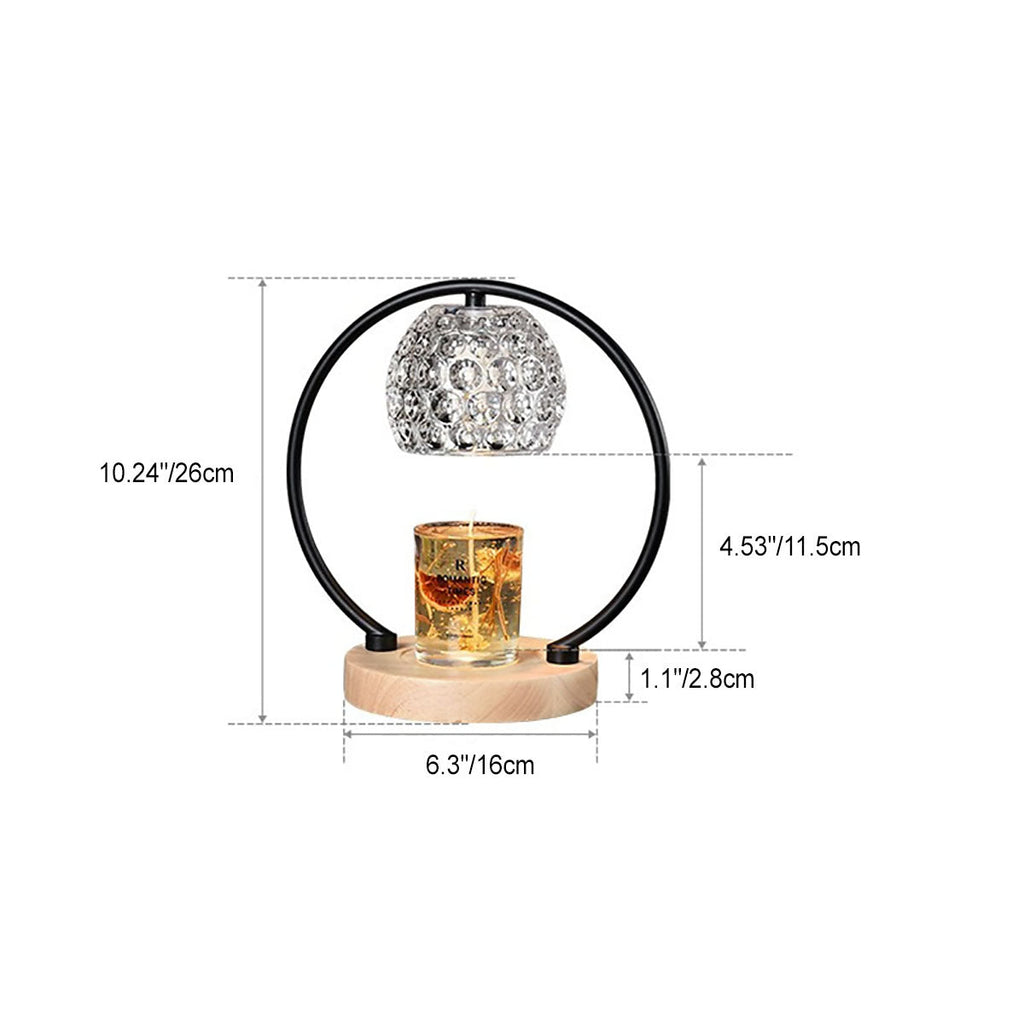 Aromatherapy Oak Glass Metal Table Lamp