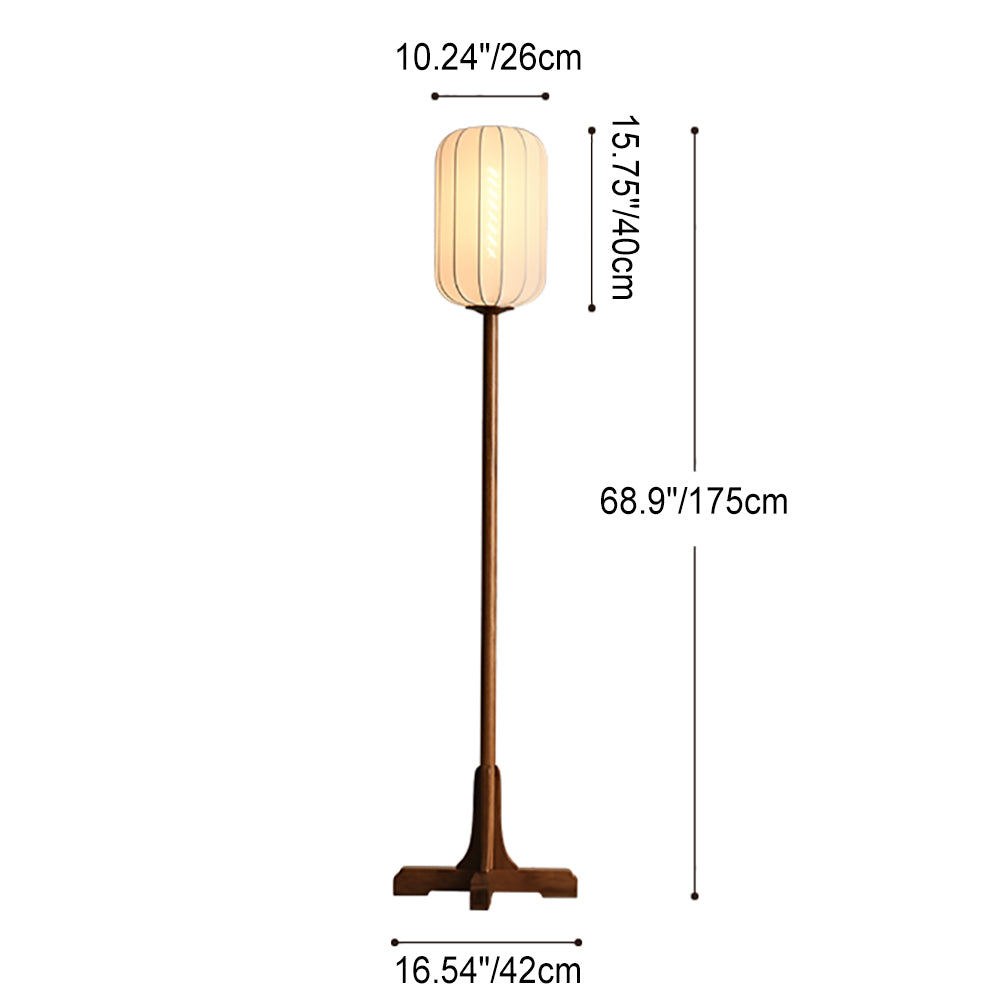 Japanese Zen Rosewood Base Floor Lamp