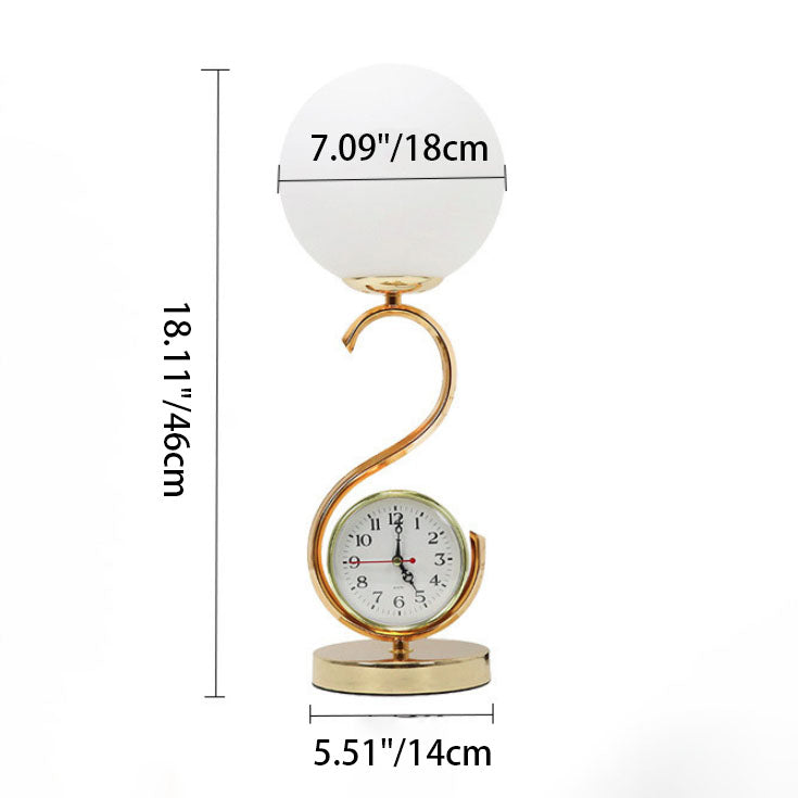 Orb Clock Iron Glass Table Lamp