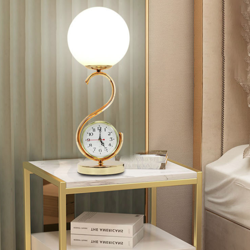 Orb Clock Iron Glass Table Lamp