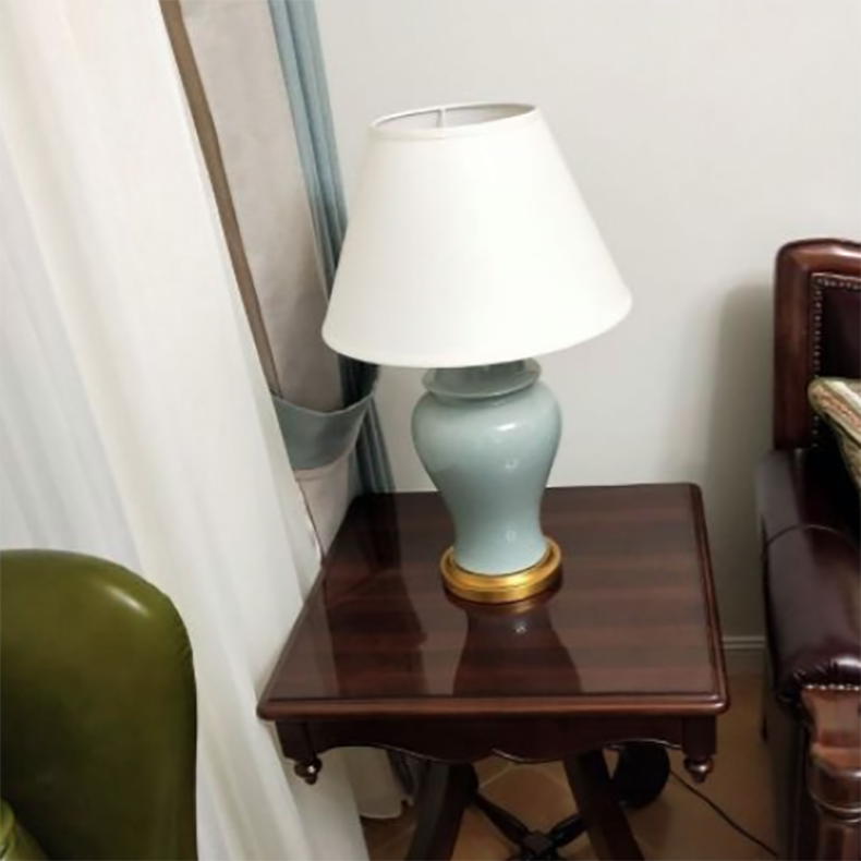 Fabric Ceramic Vase Study Table Lamp