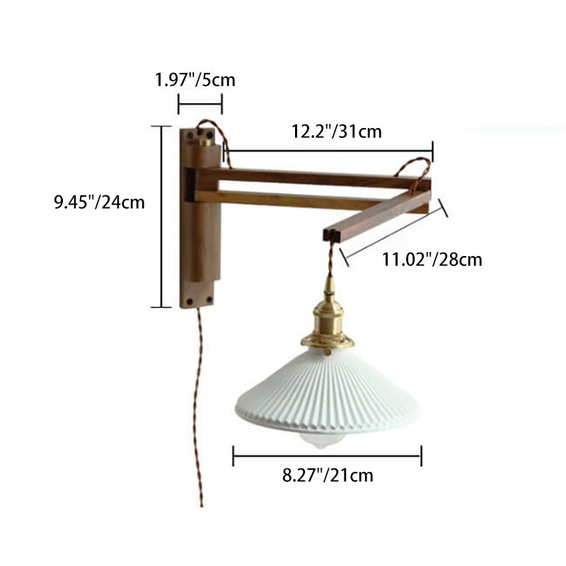 Milk White Striped Glass Wall Lamp