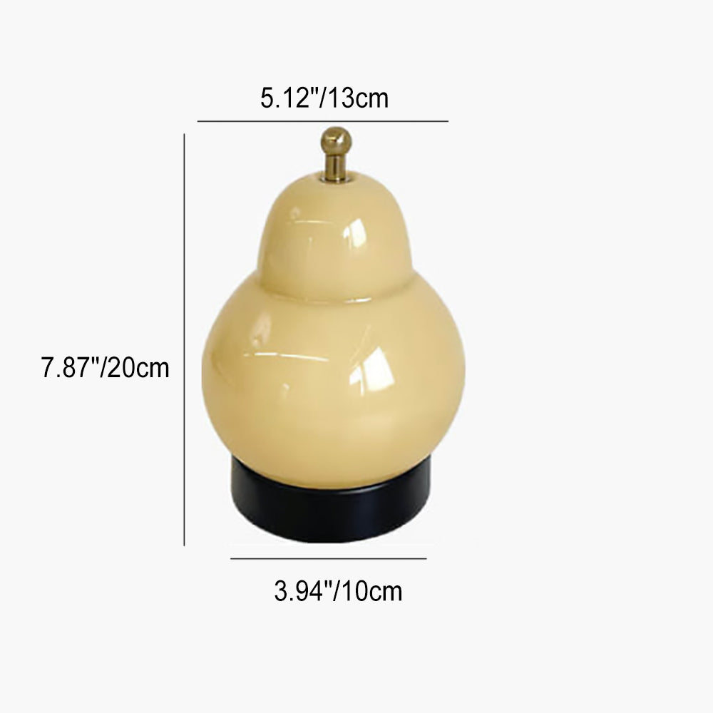 Metal Glass Pear Bedroom Table Lamp