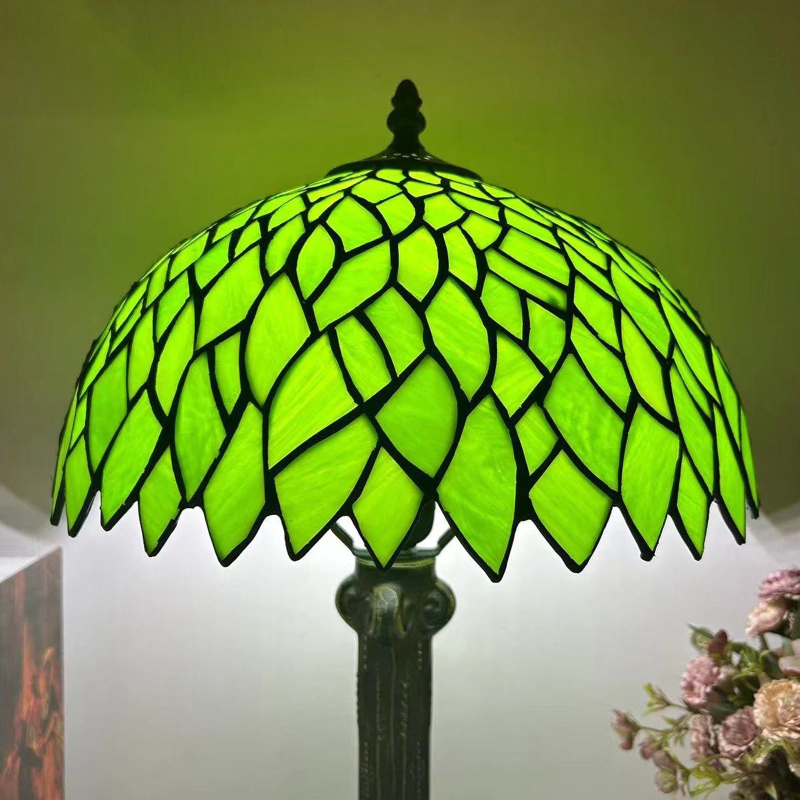 Dome Flower Iron Glass Table Lamp