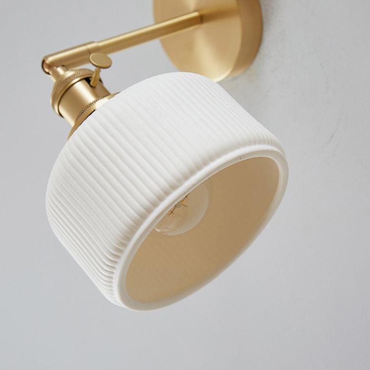 Striped Ceramic Jar Wall Lamp