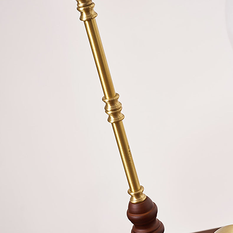 Floral Solid Wood Copper Table Lamp