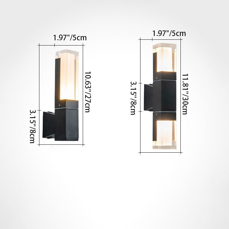 Rectangular Aluminum Acrylic Garden Outdoor Light