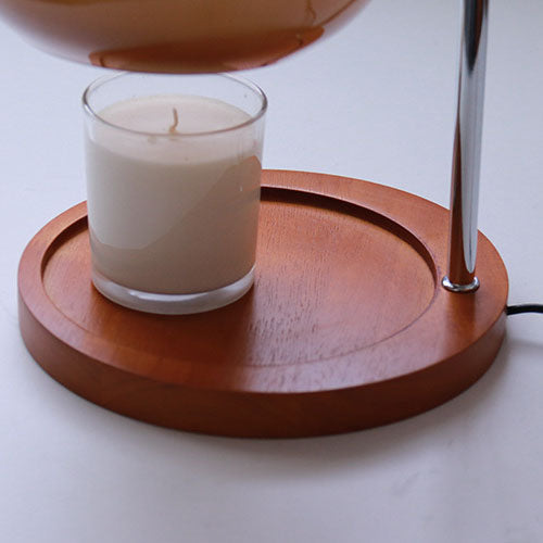 Glass Dome Solid Wood Table Lamp
