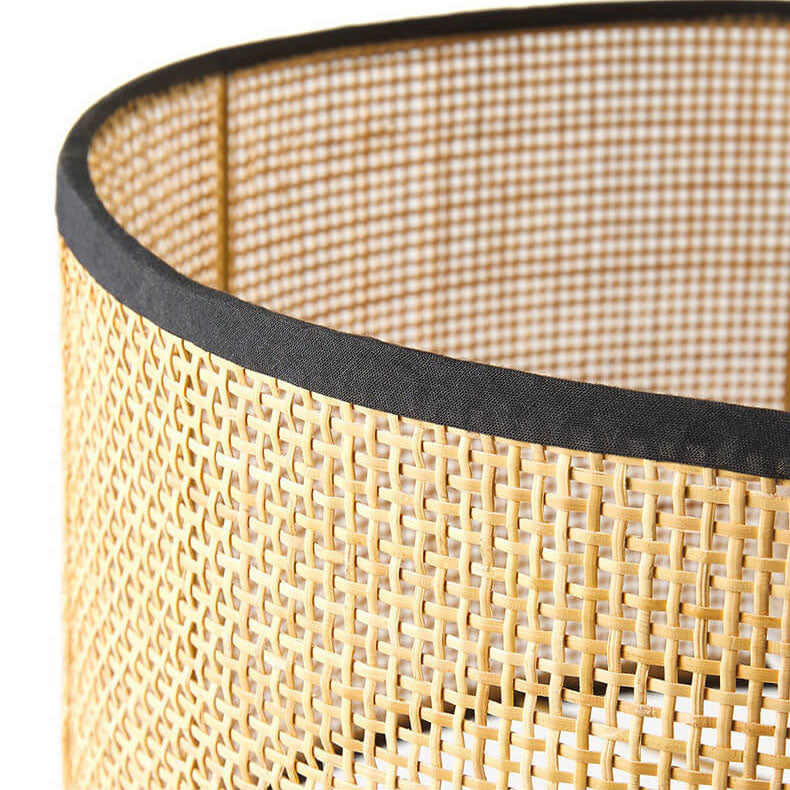 Rattan Weaving Cylinder Home Table Lamp