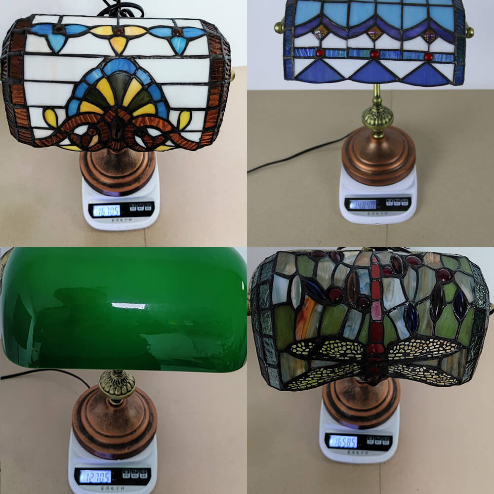 Bank Glass Hardware Table Lamp