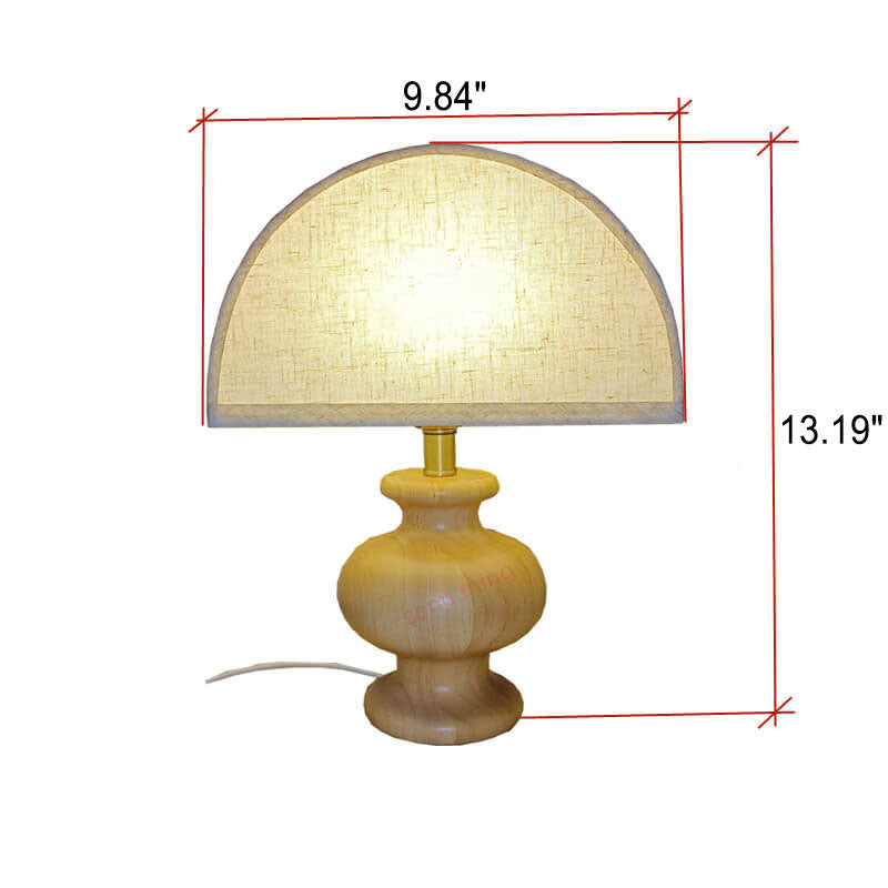Half-circle Log Cloth Table Lamp