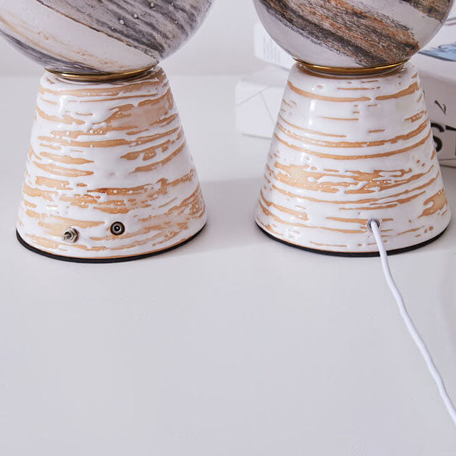 Orb Moon Ceramic Glass Table Lamp