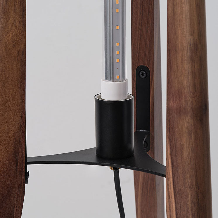 Traditional Chinese Fabric Cylinder Floor Lamp