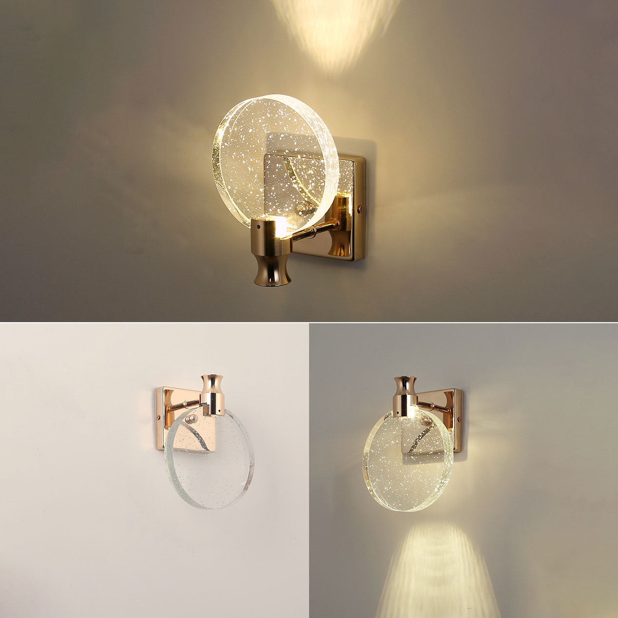 Round Bubble Crystal Aluminum Wall Lamp
